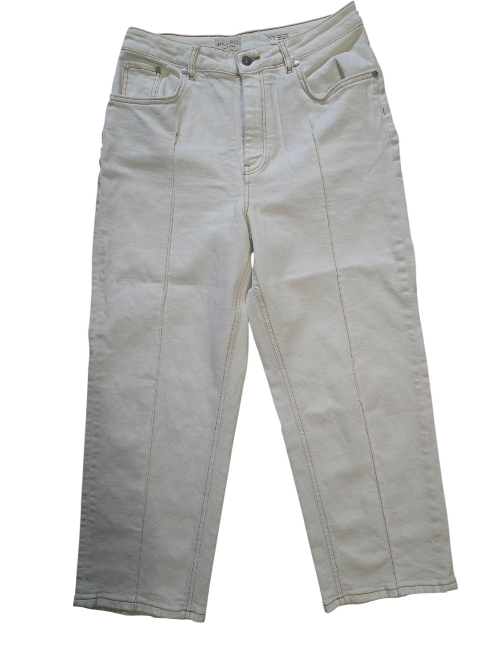 Pilcro Straight-Leg Jeans in Off-White